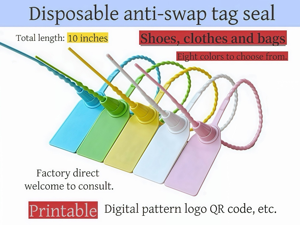 Anti-switch plastic seal for luggage, wholesale one-time seal, and free serial number printing.